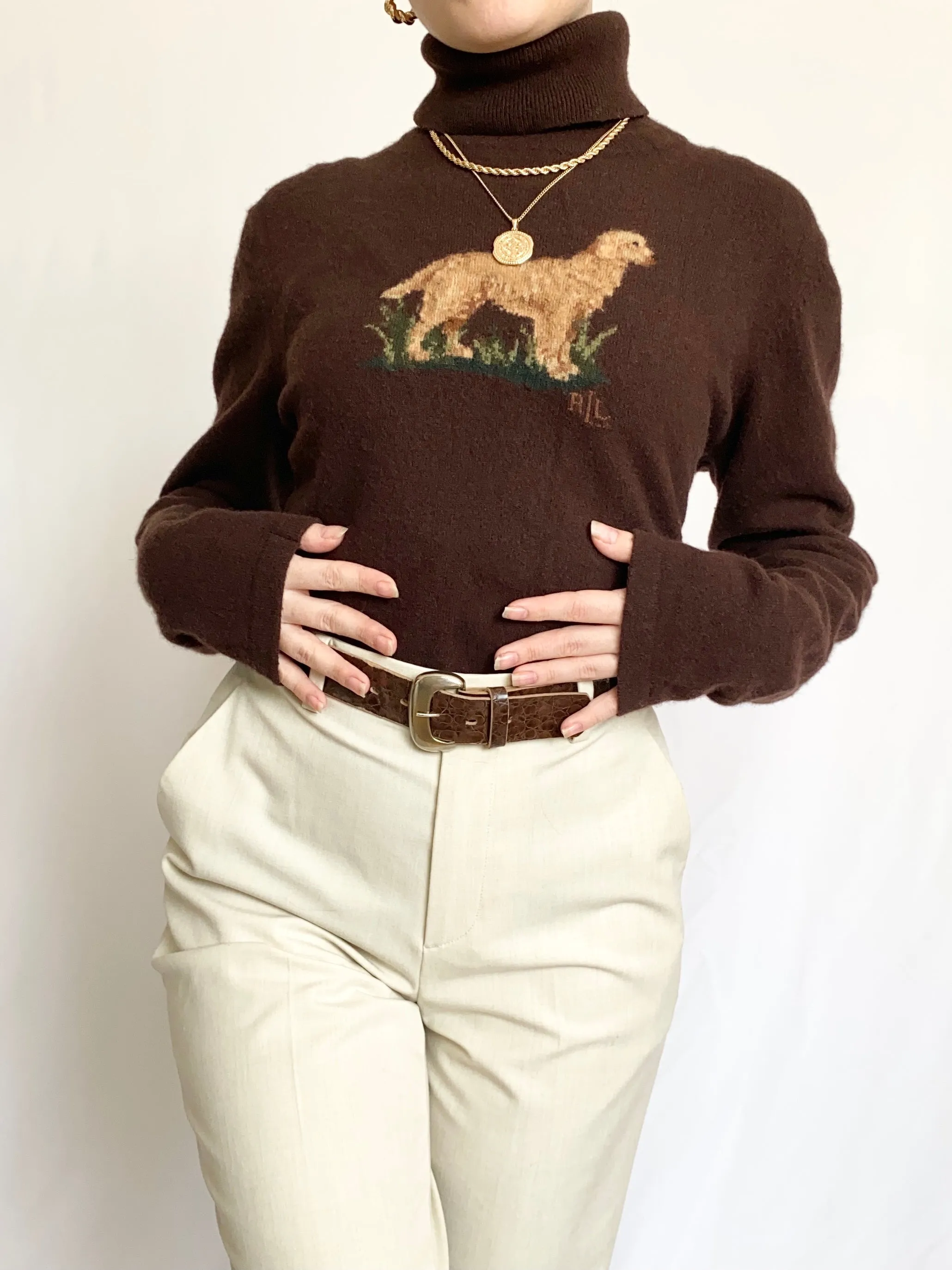 Vintage Ralph Lauren Golden Retriever Turtleneck (M/L)