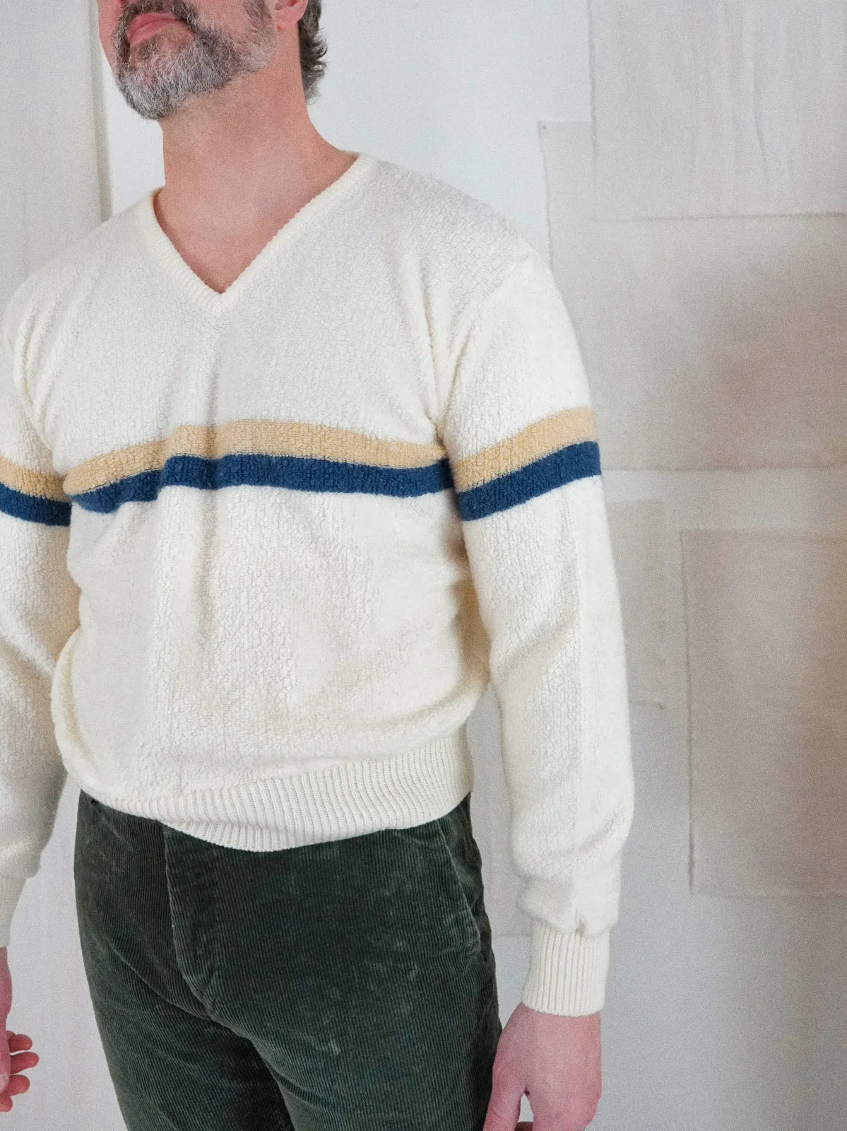 Vintage Stripe Slouchy Terry Sweater