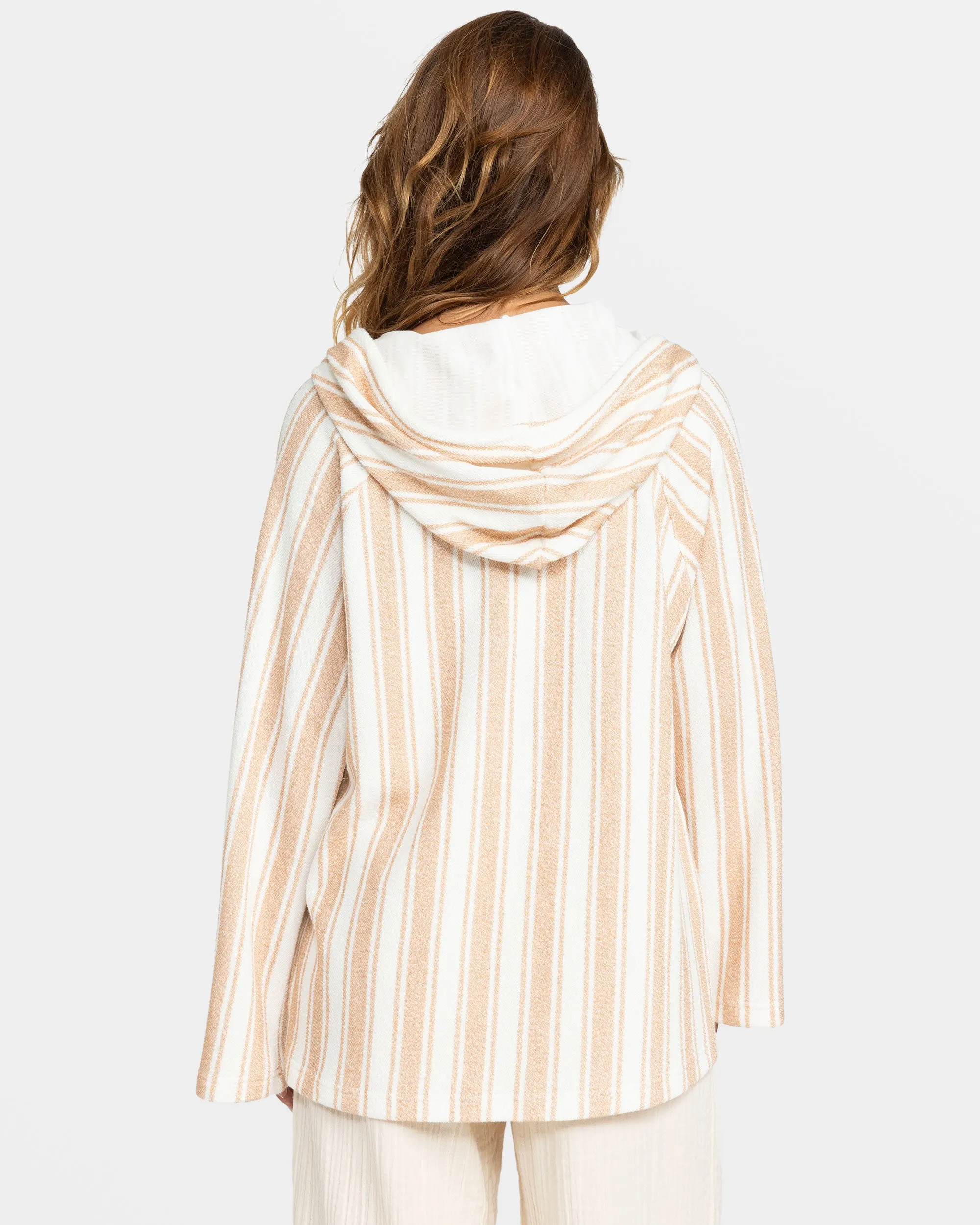 Wild And Free Hoodie - Camel Sandy Stripe