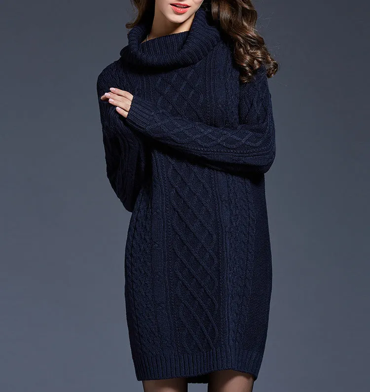 Women pullover sweater, Turtle neck sweater, high neck sweaters, long sweater, oversized sweaters, sweater dress(Y1518)