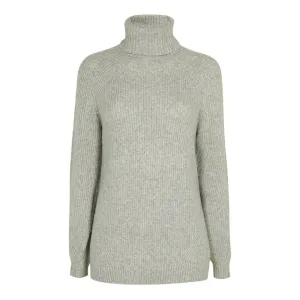 Women Wmk-Sylinaa-Stitch Detail Chunky Roll Neck - Lt-Grey