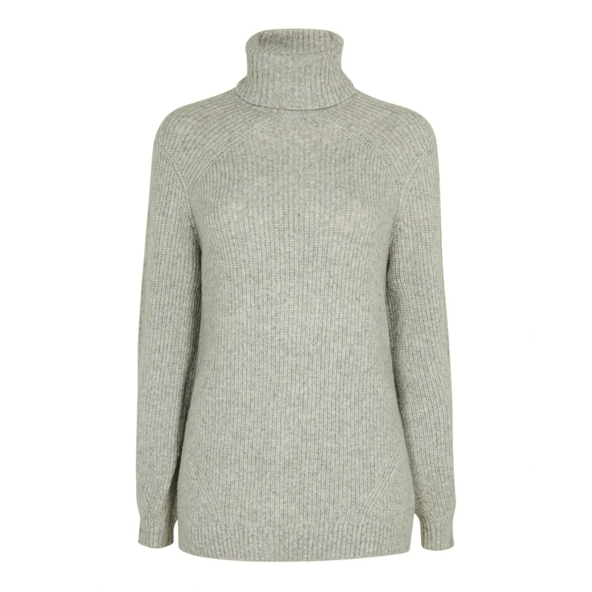 Women Wmk-Sylinaa-Stitch Detail Chunky Roll Neck - Lt-Grey