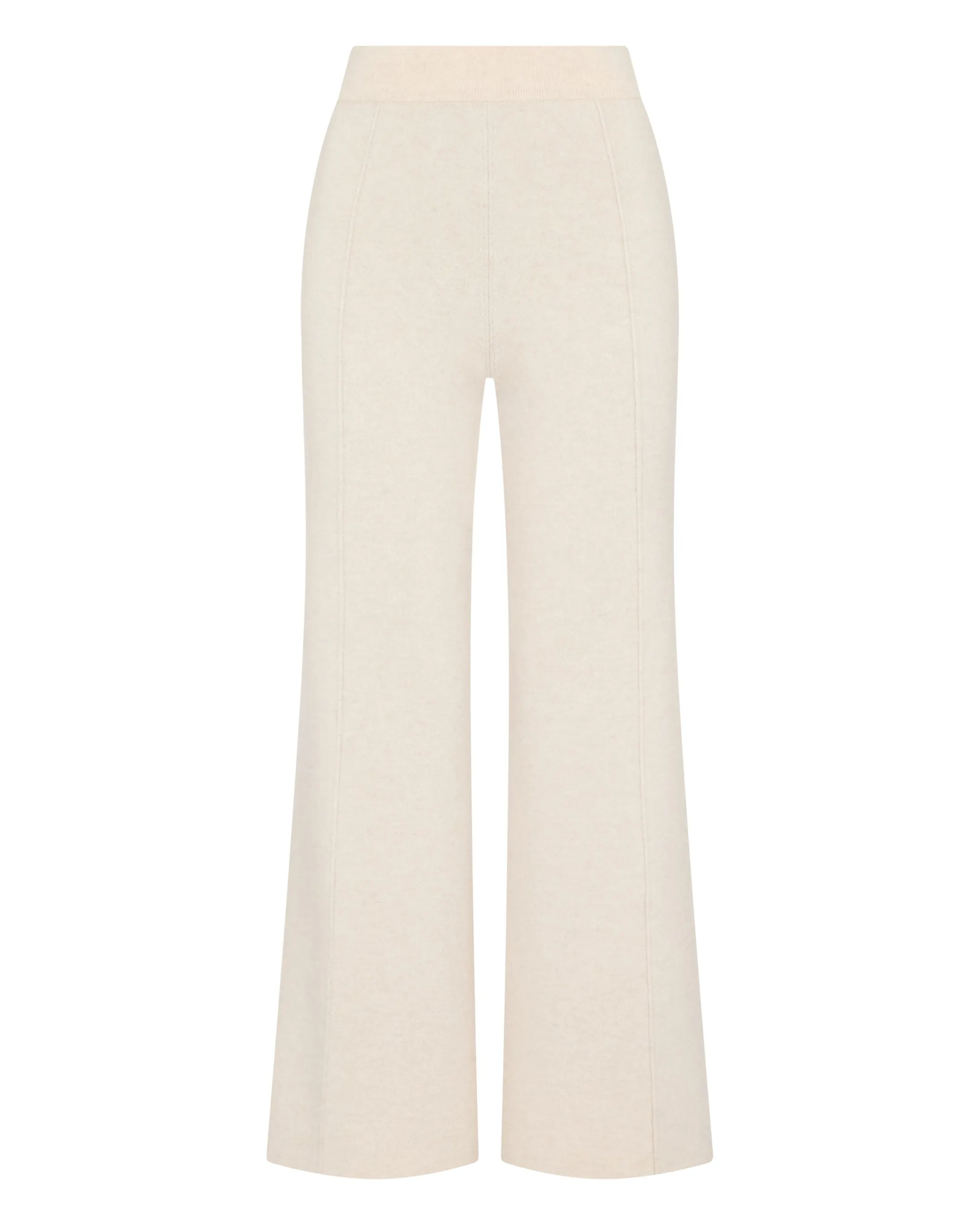 Women's Double Face Trousers Ecru White